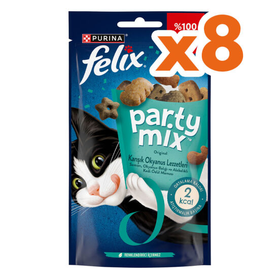 Felix Party Mix Karışık Okyanus Lezzetleri Kedi Ödülü 60 Gr - BOX - 8 Adet - 1