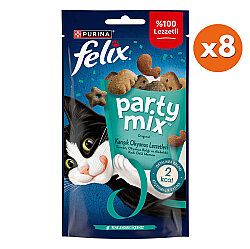 Felix Party Mix Karışık Okyanus Lezzetleri Kedi Ödülü 60 Gr - BOX - 8 Adet - Felix