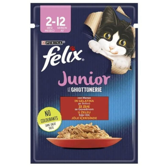 Felix Pouch Junior Sığır Etli Yavru Yaş Kedi Maması 85 Gr - 1