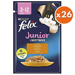 Felix Pouch Junior Tavuk Etli Yavru Yaş Kedi Maması 85 Gr - BOX - 26 Adet - Felix