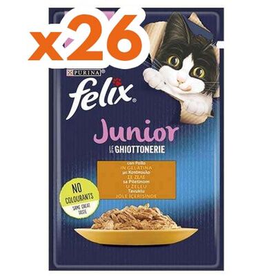 Felix Pouch Junior Tavuk Etli Yavru Yaş Kedi Maması 85 Gr - BOX - 26 Adet