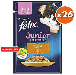 Felix Pouch Junior Tavuk Etli Yavru Yaş Kedi Maması 85 Gr - BOX - 26 Adet - Felix