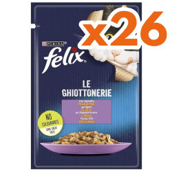 Felix Pouch Le Ghiottonerie Kuzu Etli Yaş Kedi Maması 85 Gr - BOX - 26 Adet - Felix