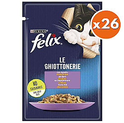 Felix Pouch Le Ghiottonerie Kuzu Etli Yaş Kedi Maması 85 Gr - BOX - 26 Adet - Felix