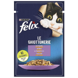 Felix Pouch Le Ghiottonerie Kuzu Etli Yaş Kedi Maması 85 Gr - Felix