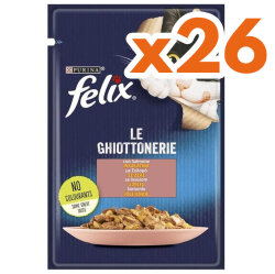 Felix Pouch Le Ghiottonerie Somonlu Yaş Kedi Maması 85 Gr - BOX - 26 Adet - Felix