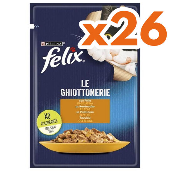 Felix Pouch Le Ghiottonerie Tavuklu Yaş Kedi Maması 85 Gr - BOX - 26 Adet - 1