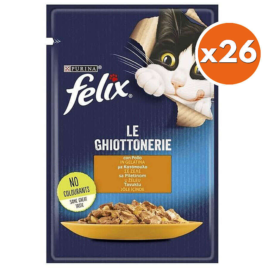 Felix Pouch Le Ghiottonerie Tavuklu Yaş Kedi Maması 85 Gr - BOX - 26 Adet