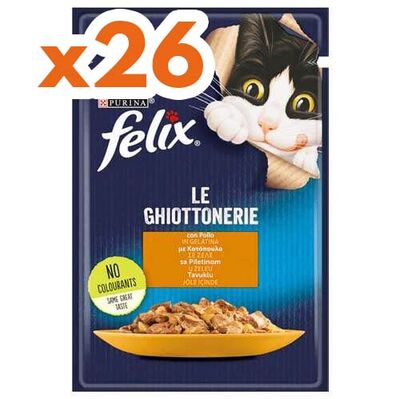 Felix Pouch Le Ghiottonerie Tavuklu Yaş Kedi Maması 85 Gr - BOX - 26 Adet