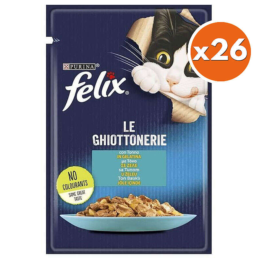 Felix Pouch Le Ghiottonerie  Ton Balıklı Yaş Kedi Maması 85 Gr - BOX - 26 Adet