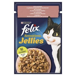 Felix - Felix Pouch Sensations Jellies Somon ve Karidesli Yaş Kedi Maması 85 Gr