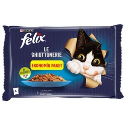 Felix - Felix Multi Pouch Somonlu ve Ton Balıklı Yaş Kedi Maması 4 X 85 Gr