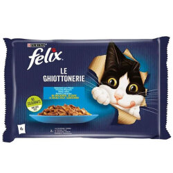 Felix Multi Pouch Somonlu ve Ton Balıklı Yaş Kedi Maması 4 Adet x 85 Gr - Felix