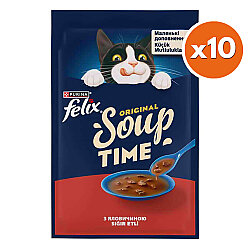 Felix Soup Time Sığır Etli Çorba Yaş Kedi Maması 48 Gr x 10 Adet - Felix