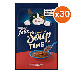 Felix Soup Time Sığır Etli Çorba Yaş Kedi Maması 48 Gr x 30 Adet - Felix