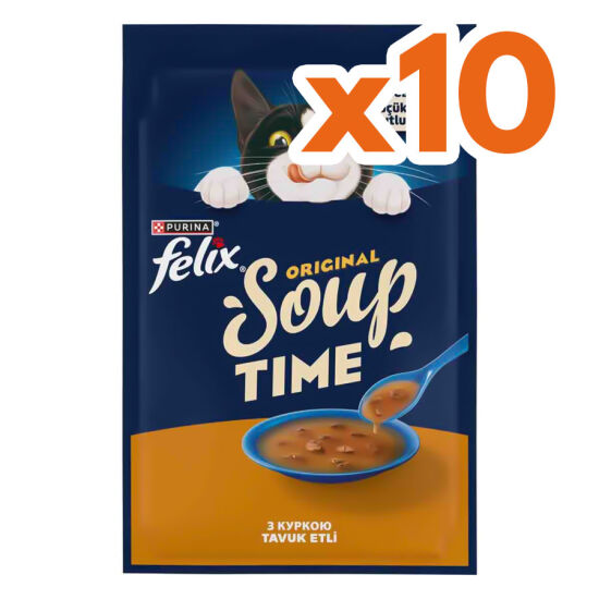 Felix Soup Time Tavuklu Çorba Yaş Kedi Maması 48 Gr x 10 Adet - 1