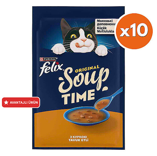 Felix Soup Time Tavuklu Çorba Yaş Kedi Maması 48 Gr x 10 Adet - 1