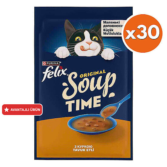 Felix Soup Time Tavuklu Çorba Yaş Kedi Maması 48 Gr x 30 Adet - 1