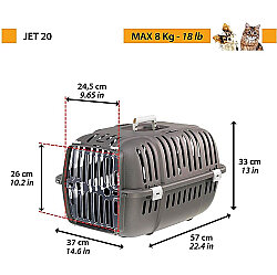 Ferplast Jet 20 (Gri) Kedi ve Küçük Irk Köpek Taşıma Çantası 37x57x33 Cm - 3