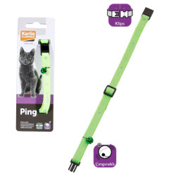 Flamingo - Flamingo 1031348 Balık ve Pati Desenli Çıngıraklı Yeşil Kedi Boyun Tasması