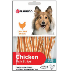 Flamingo 2010188 Chicken Fish Strips Tavuk ve Balık Etli Glutensiz Köpek Ödül Çubukları 85 Gr - Thumbnail