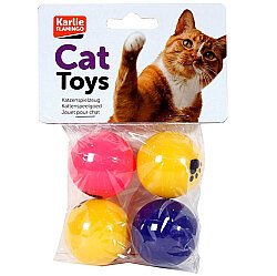 Karlie Çıngıraklı Pinpon Kedi Oyuncağı 4 Cm (4 lü Paket) - Karlie