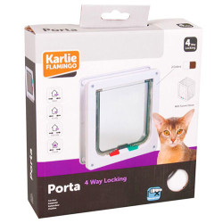 Karlie - Karlie Kilitli 4 Yönlü Kedi ve Köpek Kapısı 19,2 x 20 Cm (Beyaz)