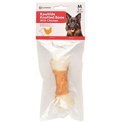 Flamingo 516887 Tavuk Eti Sargılı Düğüm Kemik Köpek Ödülü 15 Cm - Medium