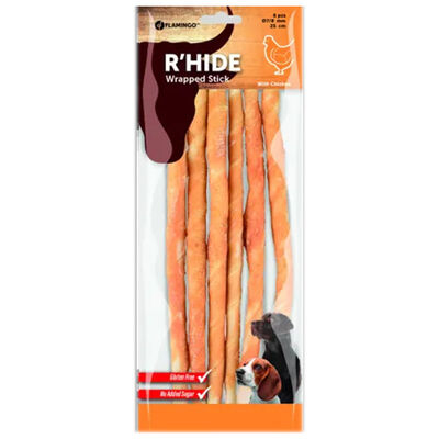 Flamingo 519635 ​R'Hide Wrapped Stick Sığır Derili ve Tavuklu 25 Cm - 6 Lı Paket