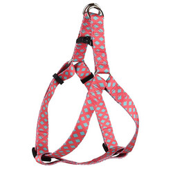 Flamingo Step Go Sue Ayarlanabilir Kilitli Köpek Göğüs Tasması 45x60cm (Pembe - Yeşil) - Flamingo