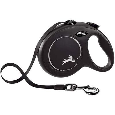 Flexi Black Design Otomatik Şerit Köpek Gezdirme Kayışı 5m (Siyah) Large