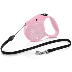 Flexi Otomatik Köpek Tasması Flamingo İp Pembe 5 Mt Small - Flexi