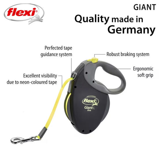 Flexi Neon Giant Otomatik Şerit Köpek Gezdirme Kayışı 8 Mt (Siyah) Medium - 3