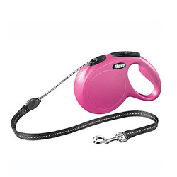 Flexi - Flexi New Classic Otomatik Pembe İp Gezdirme XS 3 Mt