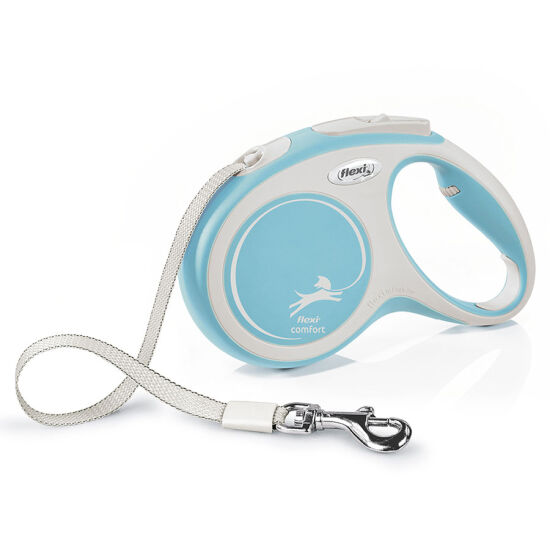 Flexi New Comfort Otomatik Açık Mavi Şerit Gezdirme Medium 5 Mt - 1