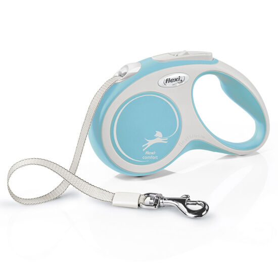 Flexi New Comfort Otomatik Açık Mavi Şerit Gezdirme Small 5 Mt - 1