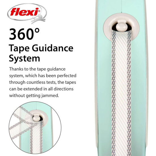 Flexi Style Otomatik Şerit Köpek Gezdirme Kayışı (Beyaz) Medium 5 Mt - 3