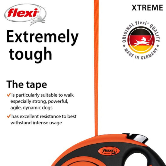 Flexi Xtreme Otomatik Şerit Köpek Gezdirme Kayışı 5 Mt (Turuncu) Medium - 2