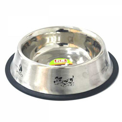 Flip - Flip Figürlü Kedi ve Küçük Irk Köpek Çelik Mama Kabı 8 Oz