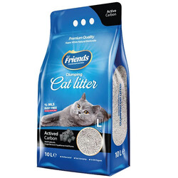 Friends İnce Taneli Topaklanan Actived Carbon Doğal Kedi Kumu 10 Lt - Friends