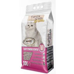 Funny Cats İnce Taneli Topaklaşan Bebek Pudralı Doğal Kedi Kumu 10 Lt - Funny Cats