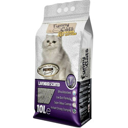 Funny Cats İnce Taneli Topaklaşan Lavanta Kokulu Doğal Kedi Kumu 10 Lt - Funny Cats