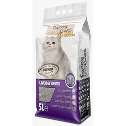 Funny Cats İnce Taneli Topaklaşan Lavanta Kokulu Doğal Kedi Kumu 5 Lt - Funny Cats