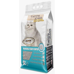 Funny Cats İnce Taneli Topaklaşan Marsilya Sabunlu Doğal Kedi Kumu 5 Lt - Funny Cats