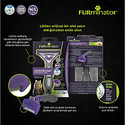 FURminator 691662 Long Hair Uzun Tüylü Kedi Tarağı - Medium - Large - 4
