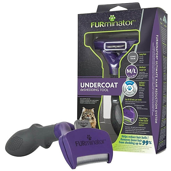 FURminator 691662 Long Hair Uzun Tüylü Kedi Tarağı - Medium - Large - 1