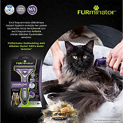 FURminator 691662 Long Hair Uzun Tüylü Kedi Tarağı - Medium - Large - 8