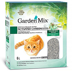 Garden Mix Activated Carbon Marsilya Sabunlu Topaklanan Doğal Kedi Kumu 6 Lt - Garden Mix