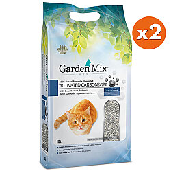 Garden Mix Activated Carbon Parfümsüz Topaklanan Doğal Kedi Kumu 10 Lt x 2 Adet - Garden Mix