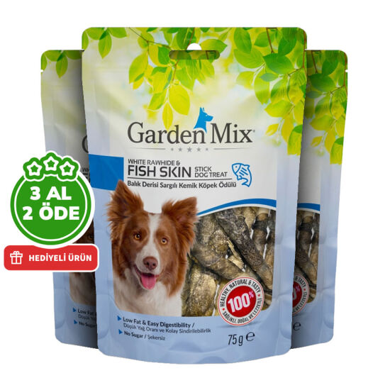 Garden Mix Balık Derisi Sargılı Kemik Köpek Ödülü 75 Gr - 3 Al 2 Öde - 1